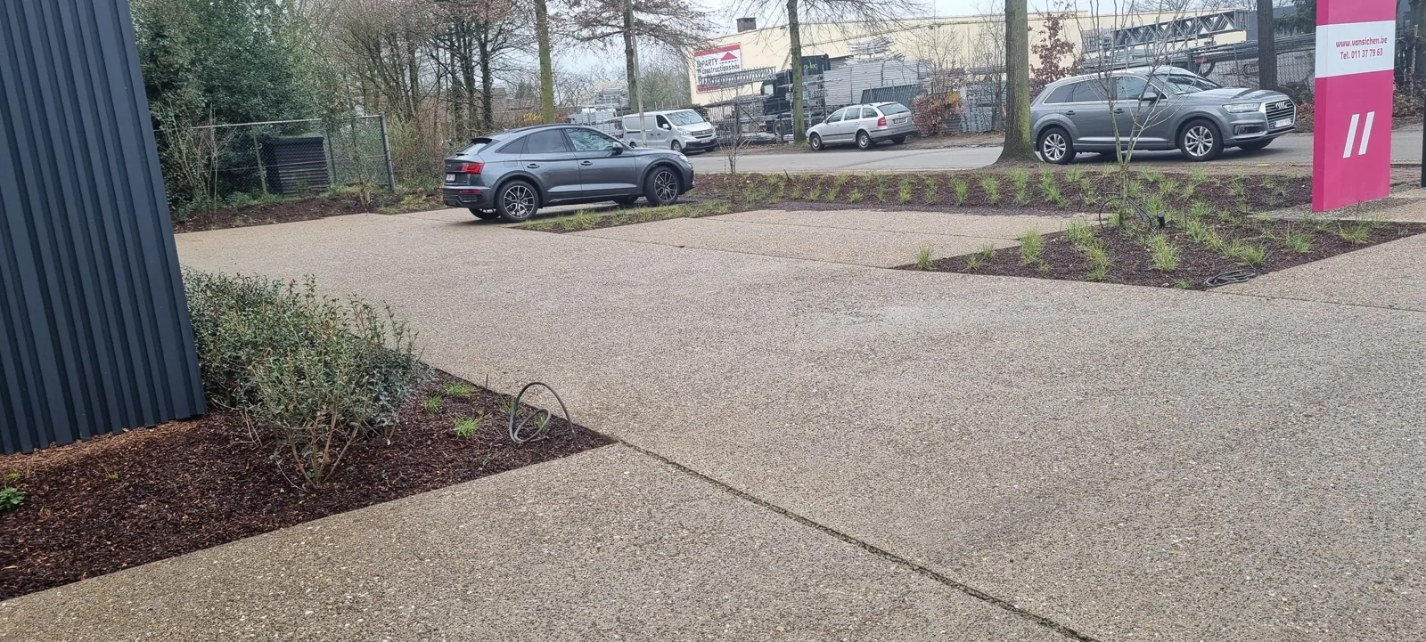 Uitgewassen beton bij Vansichen in Hasselt